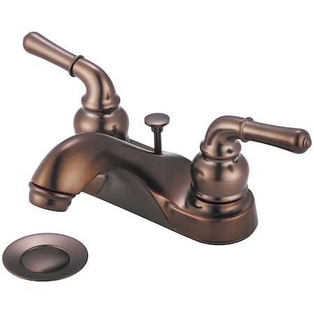 Olympia Faucets Two Handle Bathroom Faucet, NPSM, Centerset, Oil Rubbed Bronze, Number of Holes: 3 Hole L-7242-ORB